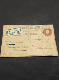 1917 WWI navy mail registered letter mailed in Ireland