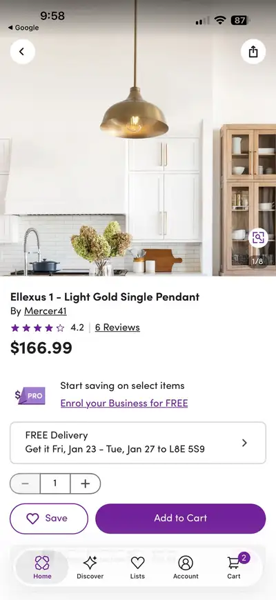 MERCER41 Ellexus Single Pendant - BRAND NEW IN BOX, View more