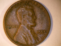 1955 USA One Cent Coin. Error Coin.