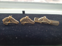 Horse Head Cufflinks and Tie Clip