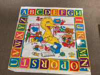 Sesame Street Big Bird Vinyl Mat for ABC Alphabet Board Books Us