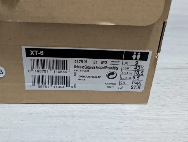 DS Salomon "Chocolate Fondant" XT-6 - Size 9.5 in Men's Shoes in Mississauga / Peel Region - Image 7