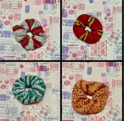Handmade crochet scrunchies, View more