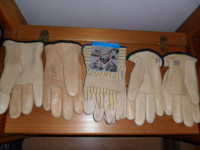 New Leather Work Gloves $10/pr or $25 for the 3 pr. Lined, Size