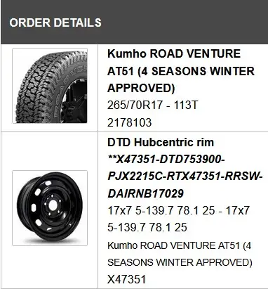 4 Kumho Road Venture AT51 Tires on Rims 265/70R17 in Tires & Rims in Pembroke - Image 7