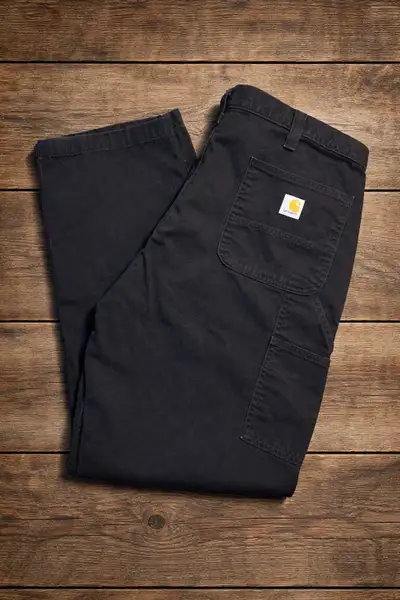 Carhartt Men's Washed Duck Work Dungaree Pant, Black, 40W x 32., View more