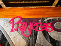 Princess SIGN pink wall decor for bedroom or nursery metal