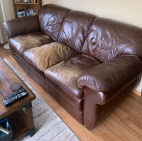 Free leather couch and loveseat