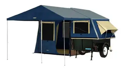 Overland setup, Oztrail ridgeline zenith tent with full awning on a Bushranger 200 off road trailer....