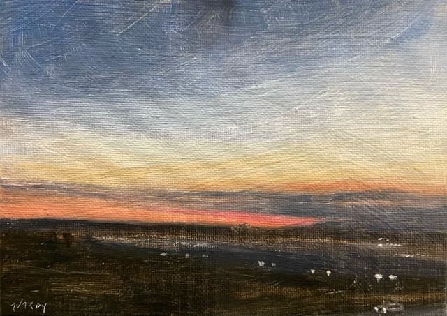 Landscape Painting “Solstice Daybreak” 5x7 in Arts & Collectibles in Oshawa / Durham Region - Image 2