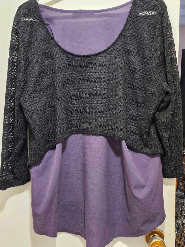 Ricki's (XL) Two - in - One Fooler Top (Black/Purple) in Women's - Tops & Outerwear in Peterborough - Image 2
