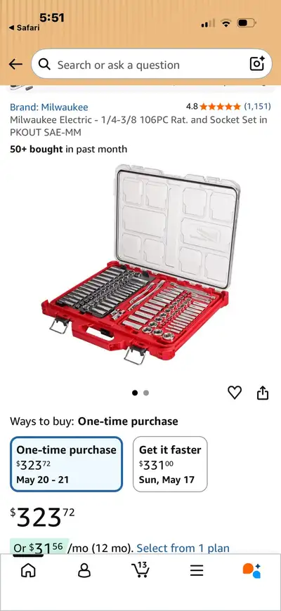Milwaukee Electric - 1/4-3/8 106PC Rat. and Socket Set SA, View more