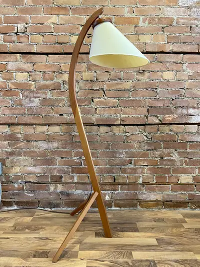 Mid Century Modern Danish Teak Arc Floor Lamp, View more