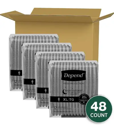 Depend Night Defense Adult Incontinence Underwear for Men, XL, View more