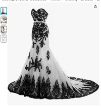 BLACK AND WHITE WEDDING GOWN