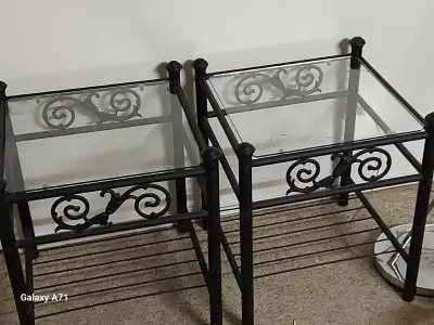 metal endntabkes with glass tops , View more