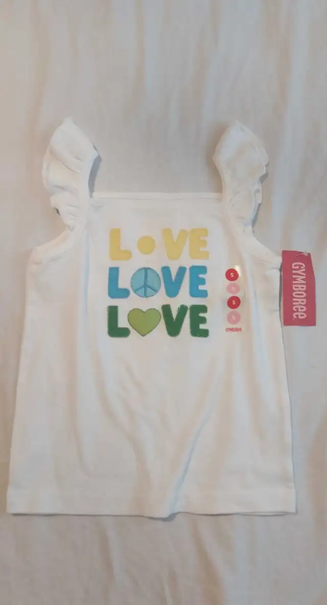*New* Gymboree Girl's white Top 100% Cotton Size 5