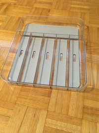 Madesmart clear soft grip silverware tray