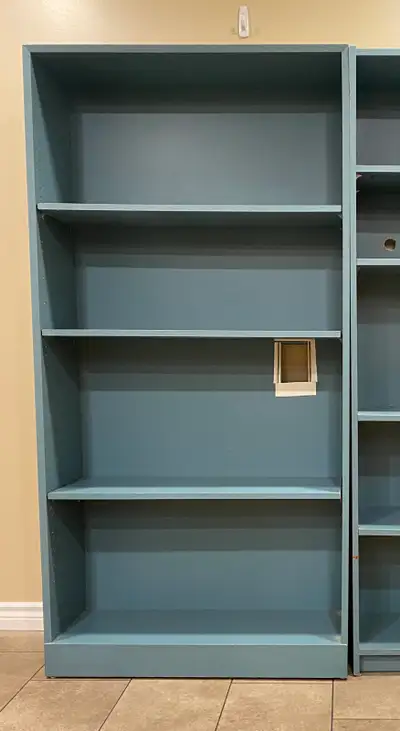 Solid Wood Blue Bookcase with Adjustable Shelves (CAN DELIVER), View more