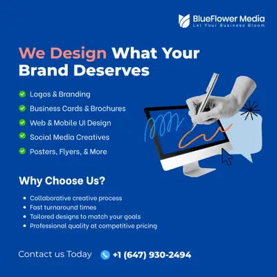 BlueFlower Media delivers high-quality, eye-catching designs that help your business stand out! Need...