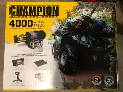 4000lb Champion winch kit. Never used it or opened box. Includes 4000lb winch Roller fairlead Mounti...