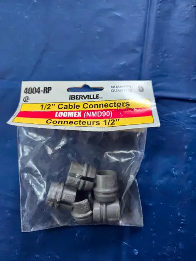 Iberville 1/2in cable connectors Loomex nmd90 connecteurs 1/2po qté 5