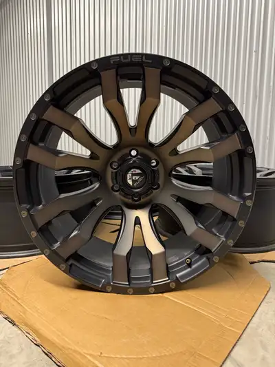 22x10” (-18 offset) Fuel “D674 Blitz” 6x135 bolt pattern rims. Rims in great condition, no curb rash...