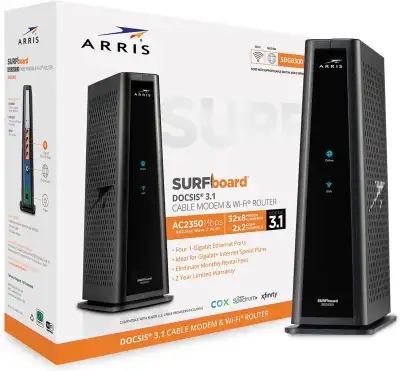 ARRIS Surfboard SBG8300 DOCSIS 3.1 Gigabit Cable Modem & AC2350, View more