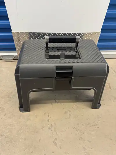 Rubbermaid step stool tool box, View more