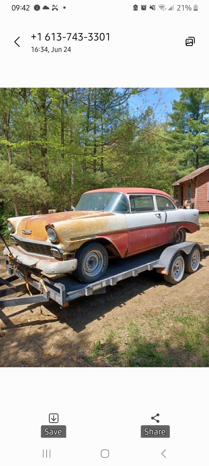 56 chevy 2 door Classic Cars Napanee Kijiji