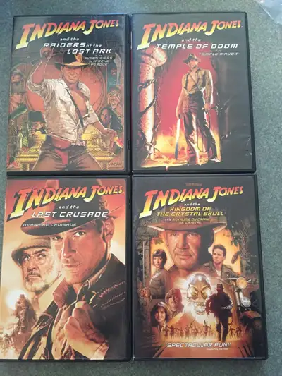 All 4 movies on DVD in perfectly mint shape. Not a scratch or a mark on em. $5 each or $15 for all....