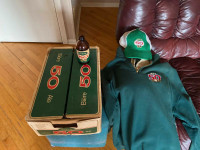 Cap sweater and case of Labatt 50(stubbies)