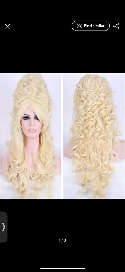 Available a new adjustable blonde wig. Purchased for Hallowe’en but it’s not an ideal match for my o...