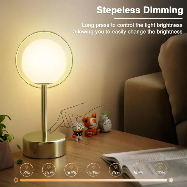 Rechargeable Table Lamp 5000mAh Gold Touch Dimmable 3 CCT Batter in Indoor Lighting & Fans in Oshawa / Durham Region - Image 4