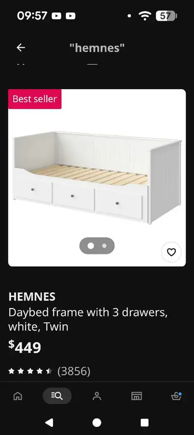 Ikea Hemnes twin bed, View more
