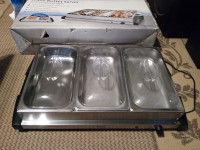 OSTER STAINLESS STEEL 2 IN 1 TRIPPLE BUFFET HOT TRAY 