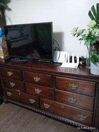 Antique Solid Rosewood Dresser and Wardrobe closet