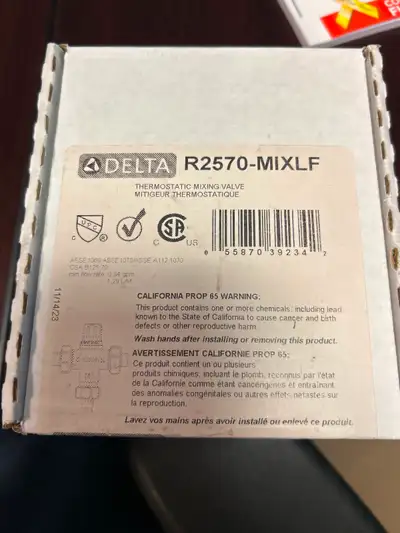 Delta thermostatic mix valve R2570-MIXLF, View more