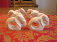 African Elephant Soapstone Napkin Holders