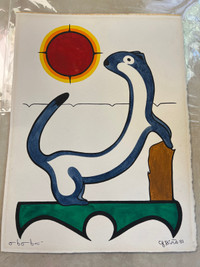 Original Indigenous Inuit Native Watercolour Painting