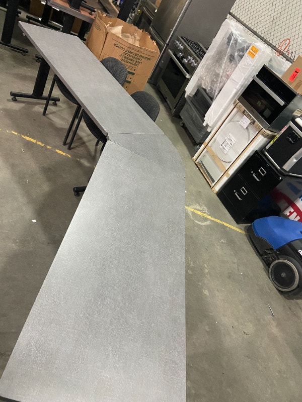 13 tables, 4 corner pieces & 28 fabric metal chairs Desks Edmonton