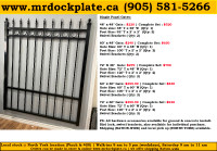 side walk gates with and without cirlce design, gate posts, brac