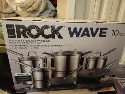 The Rock WAVE 10-Pc Stainless Steel Cookware Set with Fry Pans, View more
