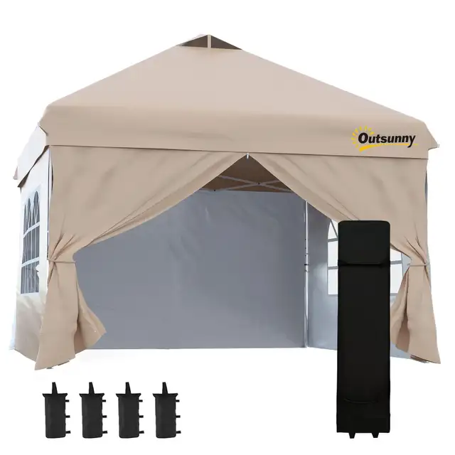 Outsunny 10' x 10' Pop Up Canopy Tent, Instant Sun Shelter in Outdoor Décor in Markham / York Region - Image 2