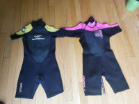 2 KIDS  Wet Suits,  size 6-7 and  8,   $20 each