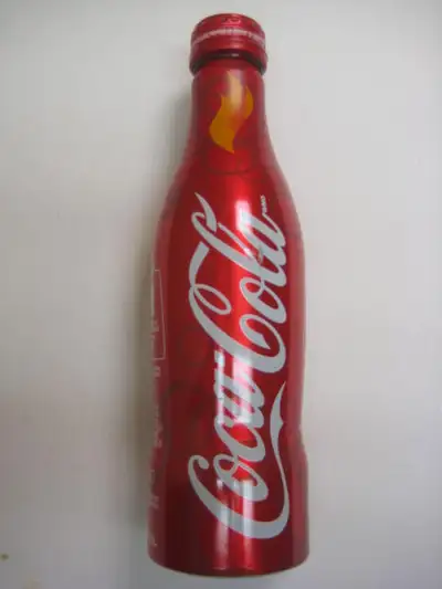 2010 Vancouver Olympics Torch Relay Aluminum Coca-Cola Bottle. Brand New, Never Opened.