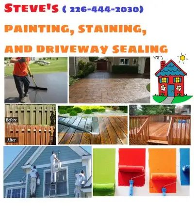 Pro Painting for homes, Deck / fence staining, driveway sealing., View more