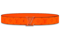 Brand New Men's Orange Reversible Louis Vuitton Belt For Sale!