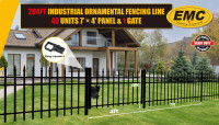 7’×4’ Industrial Ornamental Fences 284FT (40 Panels & 1 Gate)