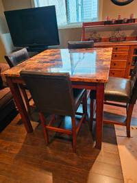 BAR HEIGHT TABLE WITH 4 CHAIRS